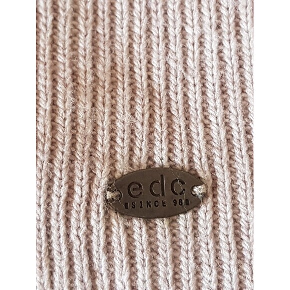 EDC Esprit Womens Sweater Cardigan Sz Small Open Ribbed Hoodie Minimalist Brown - Picture 13 of 13